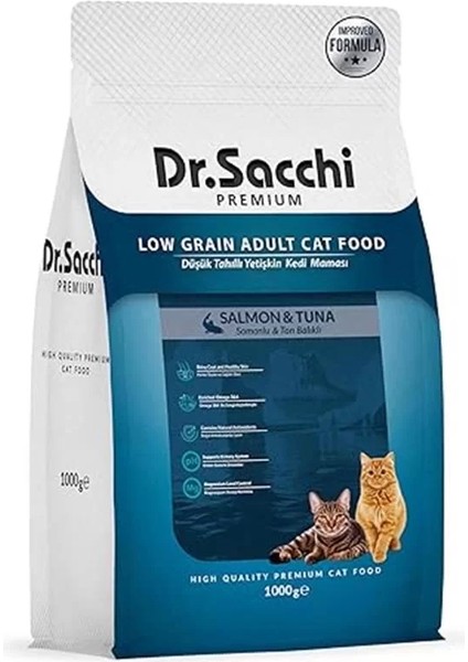 Dr.sacchi Premium Düşük Tahıllı Somonlu ve Ton Balıklı Yetişkin Maması 1 kg fiyatları