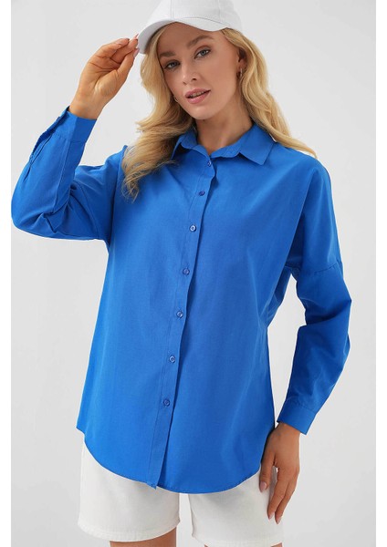 Oversize Uzun Basic Kadın Gömlek 3900 modelleri