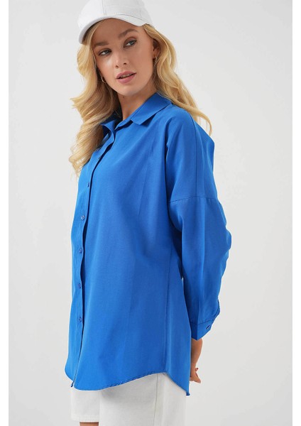 Oversize Uzun Basic Kadın Gömlek 3900 fırsatları