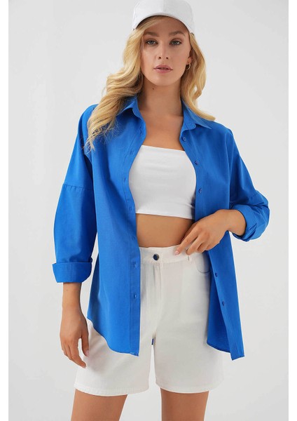 Oversize Uzun Basic Kadın Gömlek 3900 indirimleri