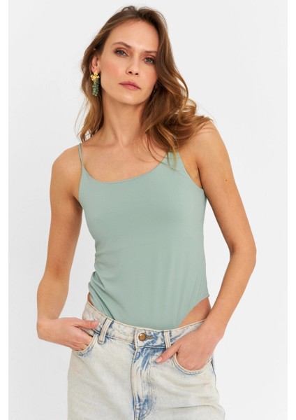 Kadın Mint Çıtçıtlı Body ZH129 indirimleri