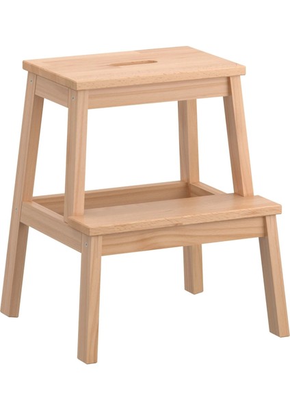 2 Katlı Basamaklı Tabure Yükseklik: 50 cm Ikea Ahşap Basamak Banyo Mutfak Basamağı Bej Renk fiyatları