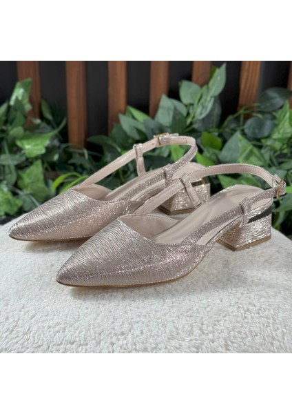 Parlak Dokulu Topuklu Babet M1078 modelleri