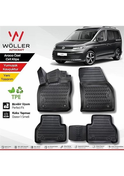 Volkswagen Caddy Paspas 2021 Sonrası Uyumlu 3D Havuzlu Paspas fiyatları