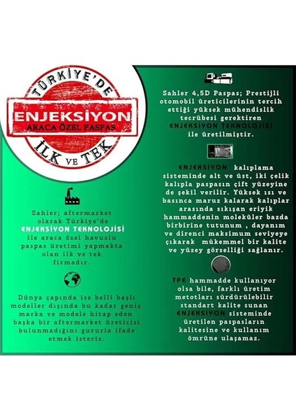Mercedes Serisi 2009-2016 Uyumlu Araca 4.5d Havuzlu Oto Paspas fiyatları