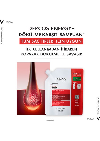 Dercos Energising Şampuan, Yeniden Dolum Paketi 400 ml modelleri