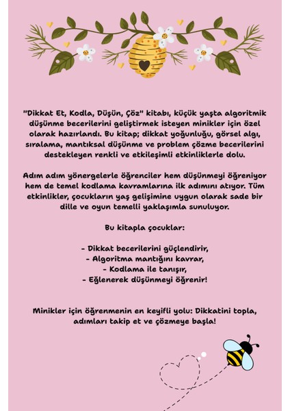 Düşün Kodla Çöz Temel Kodlama Egzersizleri 6-7 Yaş fiyatları