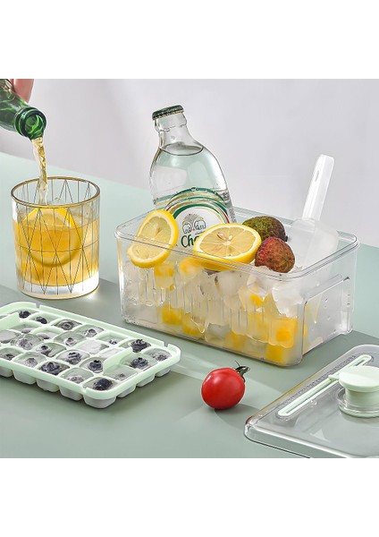 Kapaklı ve Hazneli Buz Kalıbı, 28 Adet, Kolay Çıkarılabilen Buz Kalıbı, Tek Düğmeyle Buz Küpleri, Buzluk Için Buz Küpü Kaseleri, Buz Dondurucu Kabı, Kapaklı ve Buz Küreğiyle indirimleri