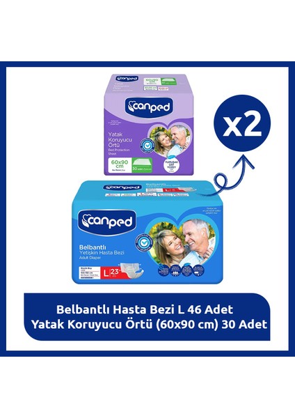 L Bakım Paketi – 23 Hasta Bezi + 30 Yatak Koruyucu