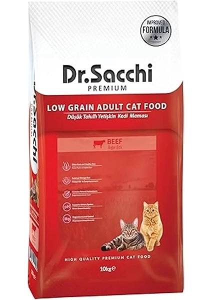 Dr.sacchi Düşük Tahıllı Sığır Etli Yetişkin Maması 10KG fiyatları