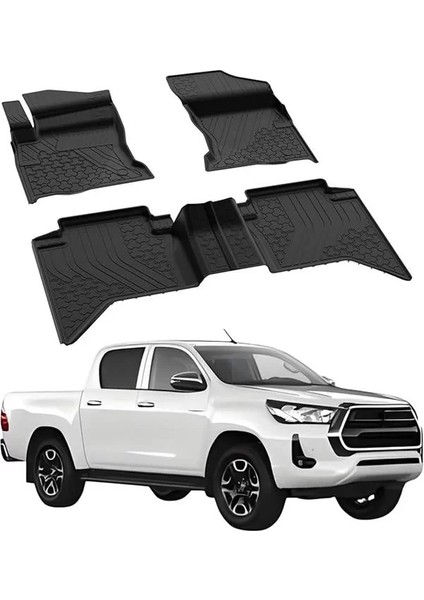 Toyota Hilux ile Uyumlu (2015+) Araca 4.5d Havuzlu Lux Oto Paspas