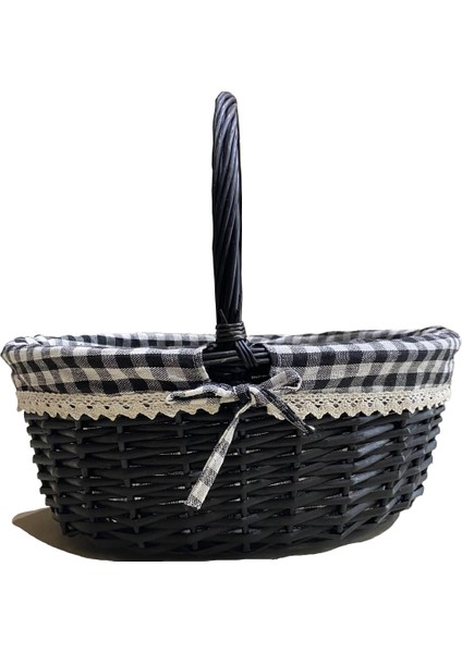 Siyah Sepet Oval Byk 40 x 31 x 17 cm