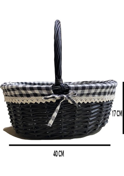 Siyah Sepet Oval Byk 40 x 31 x 17 cm fiyatları