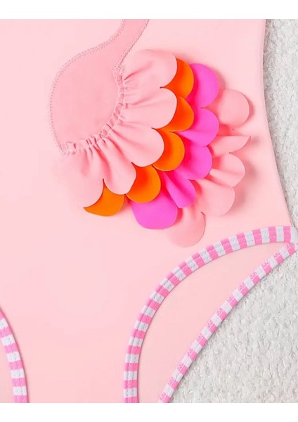 Kız Çocuk Pembe Flamingo Desenli Tek Parça Mayo – Fırfır ve Fiyonk Detaylı Yazlık Plaj ve Havuz Mayo indirimleri