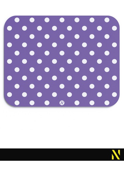Mor Beyaz Puantiye Desenli Ergonomik Mouse Pad - 23 cm x 19 cm - Kaydırmaz Taban Ev ve Ofis Kullanımı Için Ideal Fare Altlığı Mousepad
