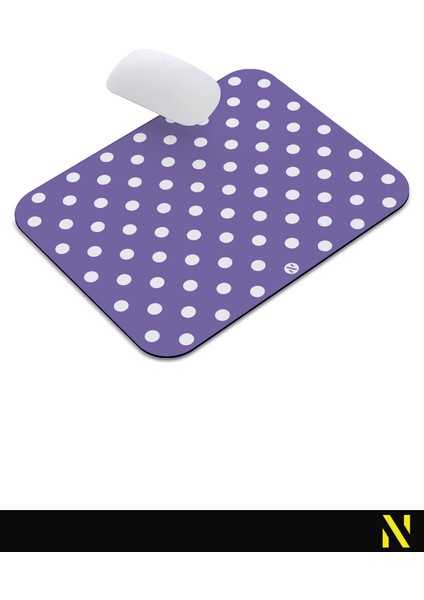 Mor Beyaz Puantiye Desenli Ergonomik Mouse Pad - 23 cm x 19 cm - Kaydırmaz Taban Ev ve Ofis Kullanımı Için Ideal Fare Altlığı Mousepad indirimleri