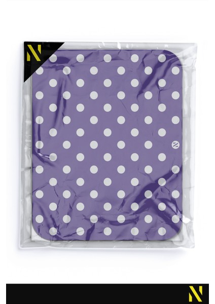 Mor Beyaz Puantiye Desenli Ergonomik Mouse Pad - 23 cm x 19 cm - Kaydırmaz Taban Ev ve Ofis Kullanımı Için Ideal Fare Altlığı Mousepad