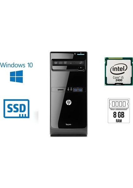 Pro 3400 mt Intel Core I5-2400 8 GB Ram 256 SSD Orjinal Windows - Outlet