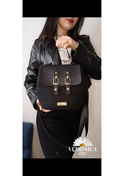 Veronica Art Deri Kapaklı ve Askılı Omuz Çantası Siyah fiyatları