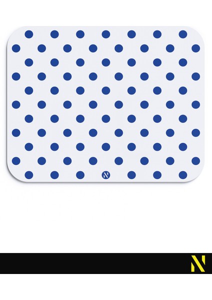 Beyaz Mavi Puantiye Desenli Ergonomik Mouse Pad - 23 cm x 19 cm - Kaydırmaz Taban Ev ve Ofis Kullanımı Için Ideal Fare Altlığı Mousepad