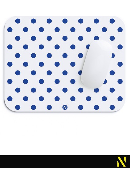 Beyaz Mavi Puantiye Desenli Ergonomik Mouse Pad - 23 cm x 19 cm - Kaydırmaz Taban Ev ve Ofis Kullanımı Için Ideal Fare Altlığı Mousepad fırsatları
