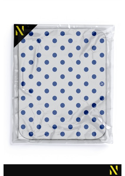 Beyaz Mavi Puantiye Desenli Ergonomik Mouse Pad - 23 cm x 19 cm - Kaydırmaz Taban Ev ve Ofis Kullanımı Için Ideal Fare Altlığı Mousepad