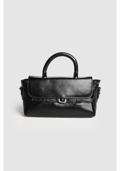 Lagraccio Paris Kadın Jarse Soft Deri El ve Askılı Çanta Siyah