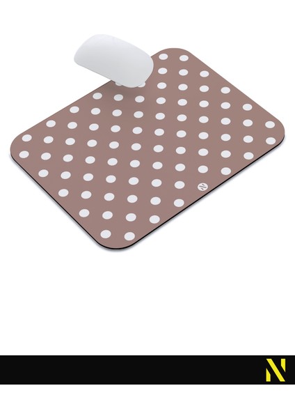Kahverengi Beyaz Puantiye Desenli Ergonomik Mouse Pad - 23 cm x 19 cm - Kaydırmaz Taban Ev ve Ofis Kullanımı Için Ideal Fare Altlığı Mousepad indirimleri