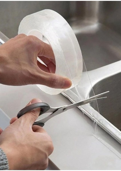 Şeffaf Süper Güçlü Yapıştırıcı Su Sızdırmaz Küvet Lavabo Klozet Banyo Mutfak Kenar Bant Küf Önleyici fırsatları