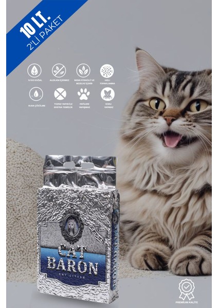 Tofu Kedi Kumu | Doğal, Topaklanan, Tozsuz, Süt Kokulu | 10 Lt / 4 kg / 2 Paket | Pati Premium