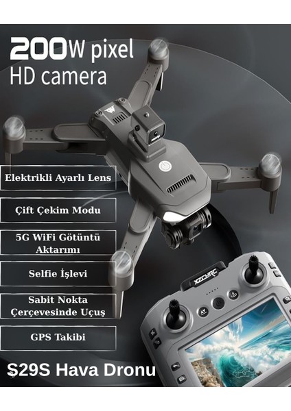 C29S Hava Dronu – 200 Mp Hd Kamera │ 4,5″ LCD Kumanda │ Gps & Engel Kaçınma modelleri