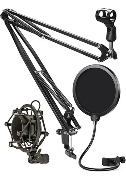 NB40 Pro Mikrofon Standı Shock Mount Pop Filter Set (50X50 Büyük Boy)