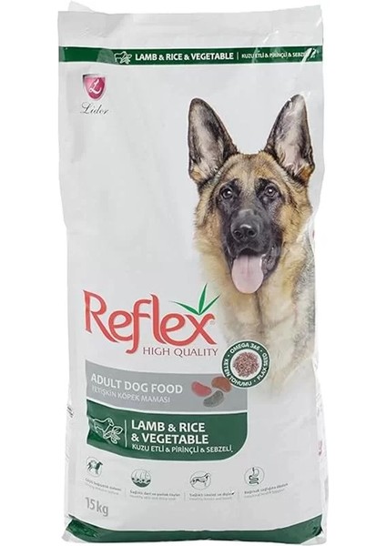 Kuzu Etli Pirinçli ve Sebzeli Yetişkin Köpek Maması 15 kg