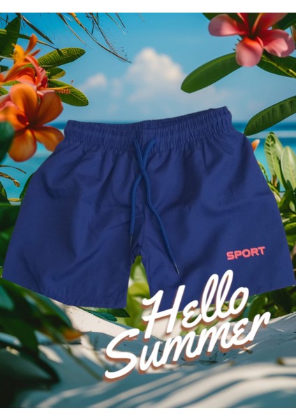 Mavi Çocuk Şortu Deniz Havuz Şortu Mayo 2-3 Yaş