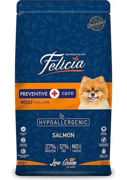 Kuru Köpek Maması, Somonlu, Az Tahıllı, Yetişkin, Hipoalerjenik, Small /mini Irk, 6 kg