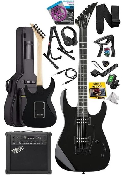GRADE-25AMP Black Rosewood Yüksek Kalite 25W Amfili Elektro Gitar fiyatları