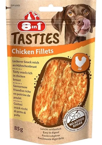Tasties Tavuk Fillets Köpek Atıştırmalığı - Tahılsız Lezzetli Tavuk Göğsünden, 85 G