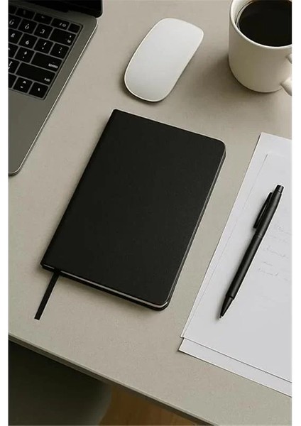 Defter, Noktalı Defter, Termo Deri Kapaklı Noktalı Defter, 128 Yaprak A5 Defter, Ofis