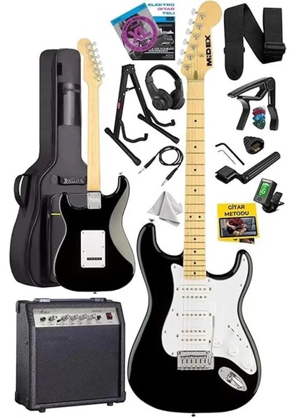 RPH-40WB-30AMP Siyah Beyaz 30W Amfili Elektro Gitar Seti Hsh Manyetik Maple Klavye Üst Kalite fiyatları