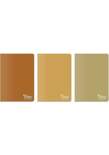Colors Vintage Serisi, A5 60 Yaprak Çizgisiz Karton Kapaklı Defter 3'lü Paket, Kahverengi fiyatları
