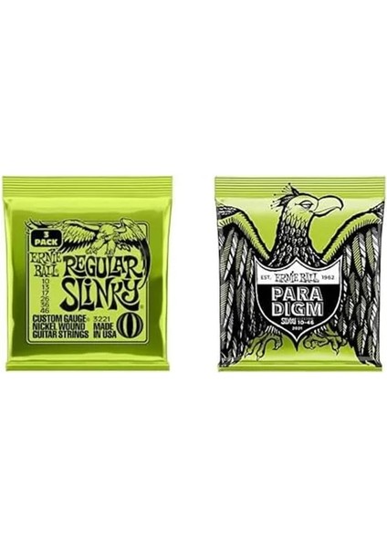 Ernie Ball Regular Slinky 3-Pack ve Paradigm Regular
