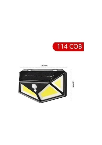 Hareket Sensörlü Bahçe Lambası 114 LED 3 Mod