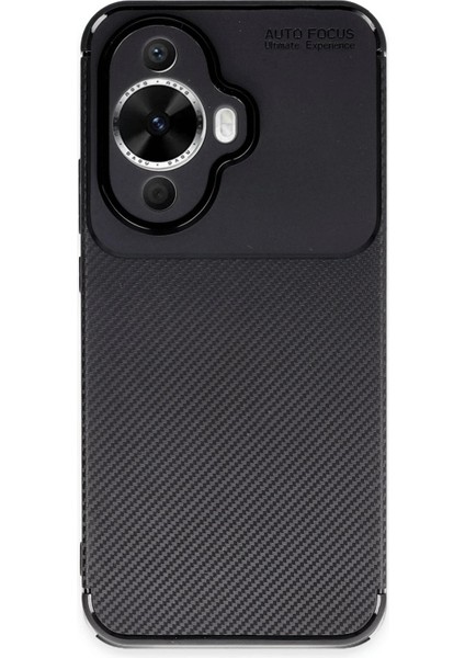 Huawei Nova 12S Kılıf Auto Focus Karbon Kapak - Siyah