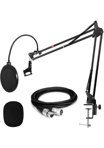 NB39PSX Set Stüdyo Masa Mikrofon Standı Pop Filtre Xlr Kablo