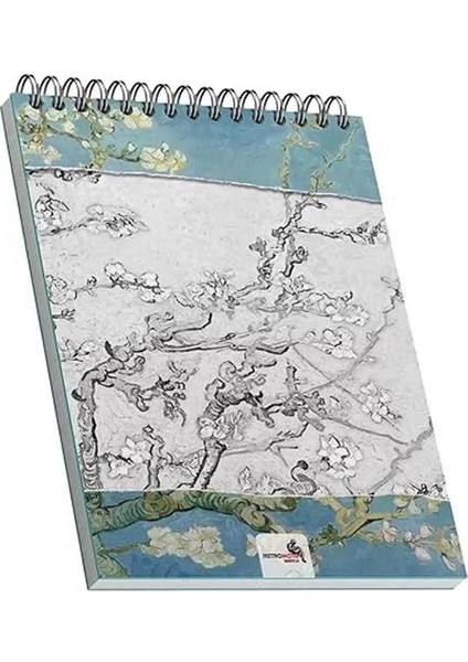 Retronote Almond Blossoms, Van Gogh 1890, A4 Eskiz Defter Ii, Çizgisiz, 50 Sayfa, 100 Gram, Beyaz