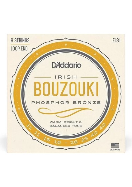 D'addario D EJ81 Irlanda Bouzouki Teller fiyatları