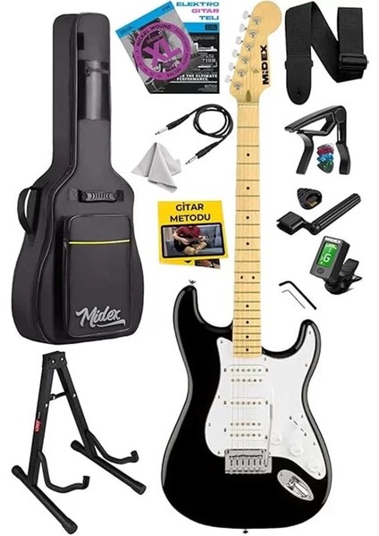RPH-40WB-ST Siyah Beyaz Elektro Gitar Seti Hsh Manyetik Maple Klavye Üst Kalite