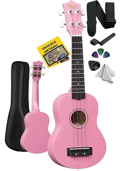 UKX-901 Pk Pembe Soprano Ukulele (Askı Çanta Metod Pena)