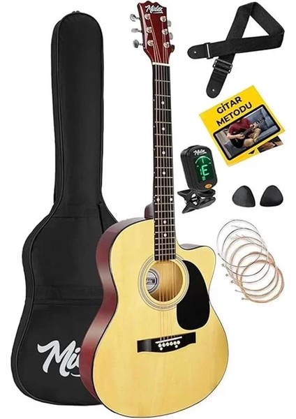 RG-540NT Kaliteli Kesik Kasa 40 Inç Akustik Gitar Seti 4/4 Yetişkin