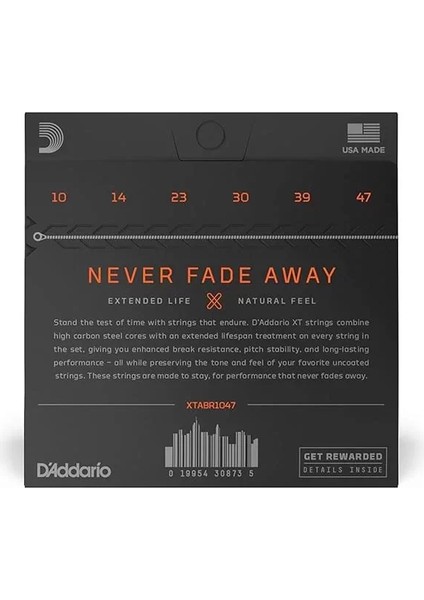 D'addario XTABR1047 Akustik Gitar Tel Seti, 80/20 X-Light fiyatları